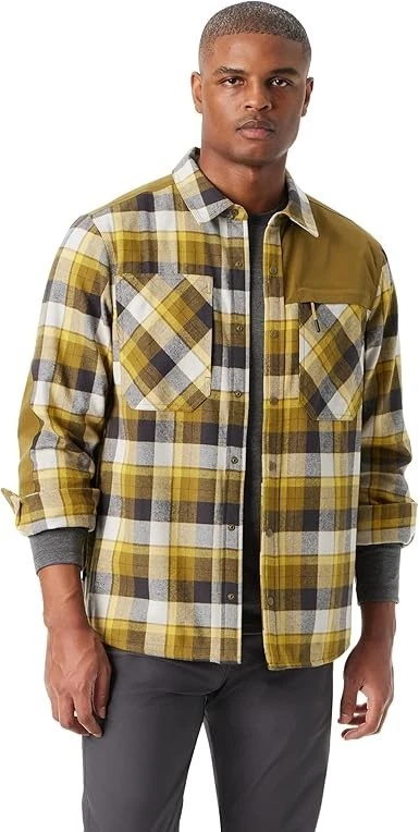 NWT Bass Outdoor Heavyweight Combo Plaid Button-Up Shacket Antique Moss Men's XL