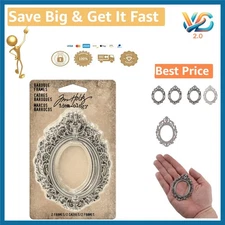 Advantus Baroque 2-Pack Frames 2.25x3 Inches Silver Antique Finish