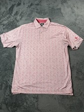 FootJoy Polo Shirt Mens Large Pink Floral Legend Trail Golf Stretch Performance