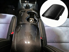 Real Carbon Fiber Center Armrest Cover Trim For Ford Mustang 2015-2026