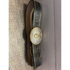 Leather children's belt black w buckle