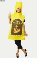Yellow Mustard Costume By Hauntlook Adult One Size Fits All NEW