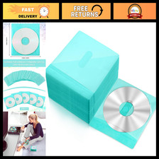 200 Pcs Clear CD DVD Sleeves Bulk Double-Sided Plastic Disc Holder Envelopes