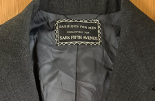 VTG. SAKS FIFTH AVENUE Wool Men's 2 Button Blazer 41 LG-Charcoal Gray