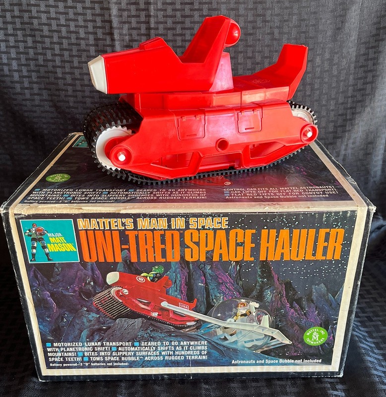 Mattel 1968 Major Matt Mason Uni-Tred Space Hauler — WORKS with Box