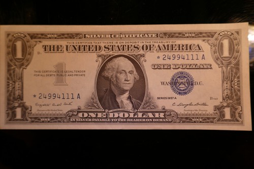1957 A 1 $ Silber Zertifikat **STERN** #24994111 A* Stempelglanz #028