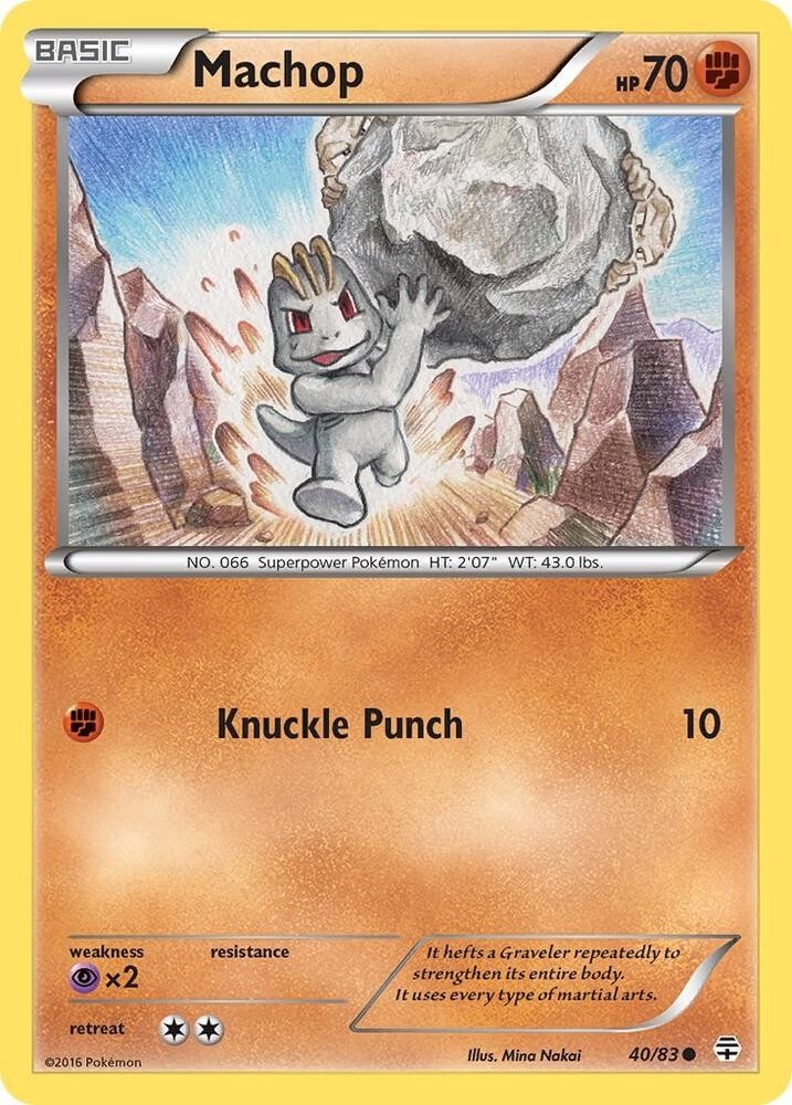Machop 40/83 Common Generations Pokemon Lightly Played