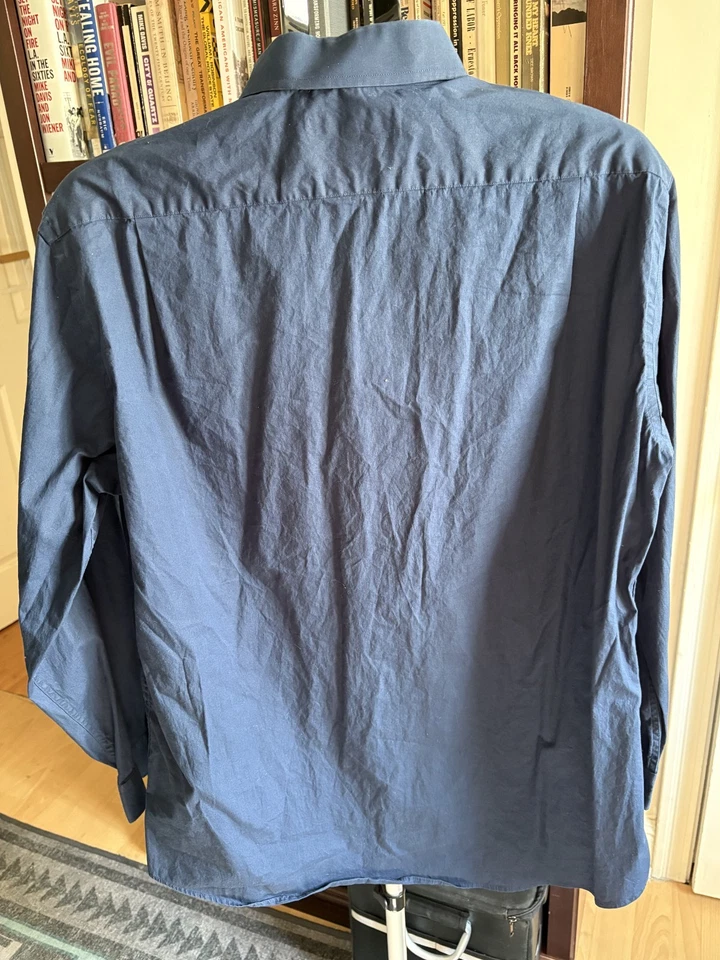 Camisa de vestir Ben Sherman elástica azul marino 16,5 32/33 (US L/16-16,5) ajustada mezcla de algodón Foto 2 de 4