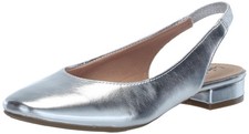 LifeStride Womens Claire Slingback Ballet Flats 8.5 Wide Silver