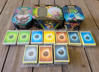 Pokemon Energy Packs Cards SEALED with Tin Bins