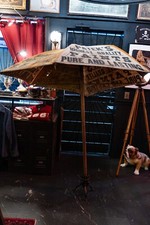 Antique Early 1900's Vintage Advertising Market Beach Umbrella