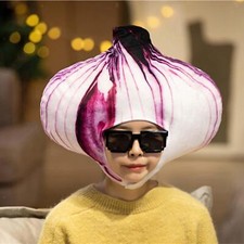 Vegetable Onion Hat Costume Fancy Dress Creative Soft Warm Headgear Winter