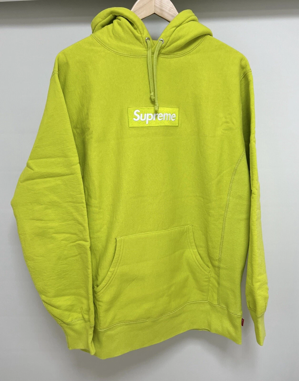 Sweat à capuche logo Supreme Box vert acide 2012 XL