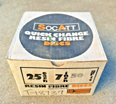 Box of 25 Standard Abrasives Quick Change TS Resin Fiber Disc 531243 7'' 50 Grit