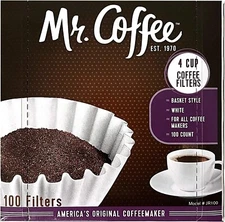 Mr. Coffee 4-Cup Coffee Filters, 100 Count (Package May Vary)