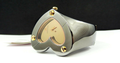 JLO by Jennifer Lopez Gold-Tone Multi-Dial Heart Watch with Cream Strap Jennifer Lopez Jlo Gold tone MOP Open Link Heart Watch main image 4