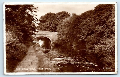 AK HEST BANK LANCASHIRE CANAL WALK RPPC 1956