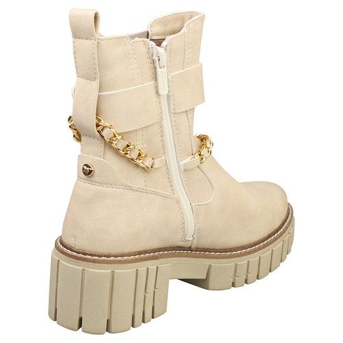 Mustang Side Zip Platform Mujeres Beige Botas - Imagen 2 de 8