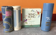 Wind Song Set: Dusting Powder  3 Rare TALC With Silk Vintage Perfumed New