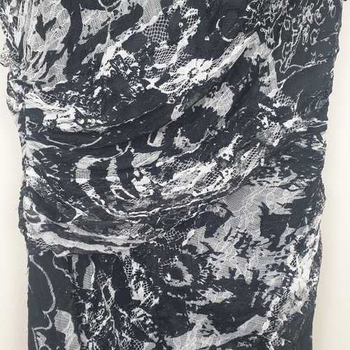 Reiss Dress Womens UK 12 Black Romisa Bodycon Lace Mesh Overlay Ruched Smart - Picture 3 of 17