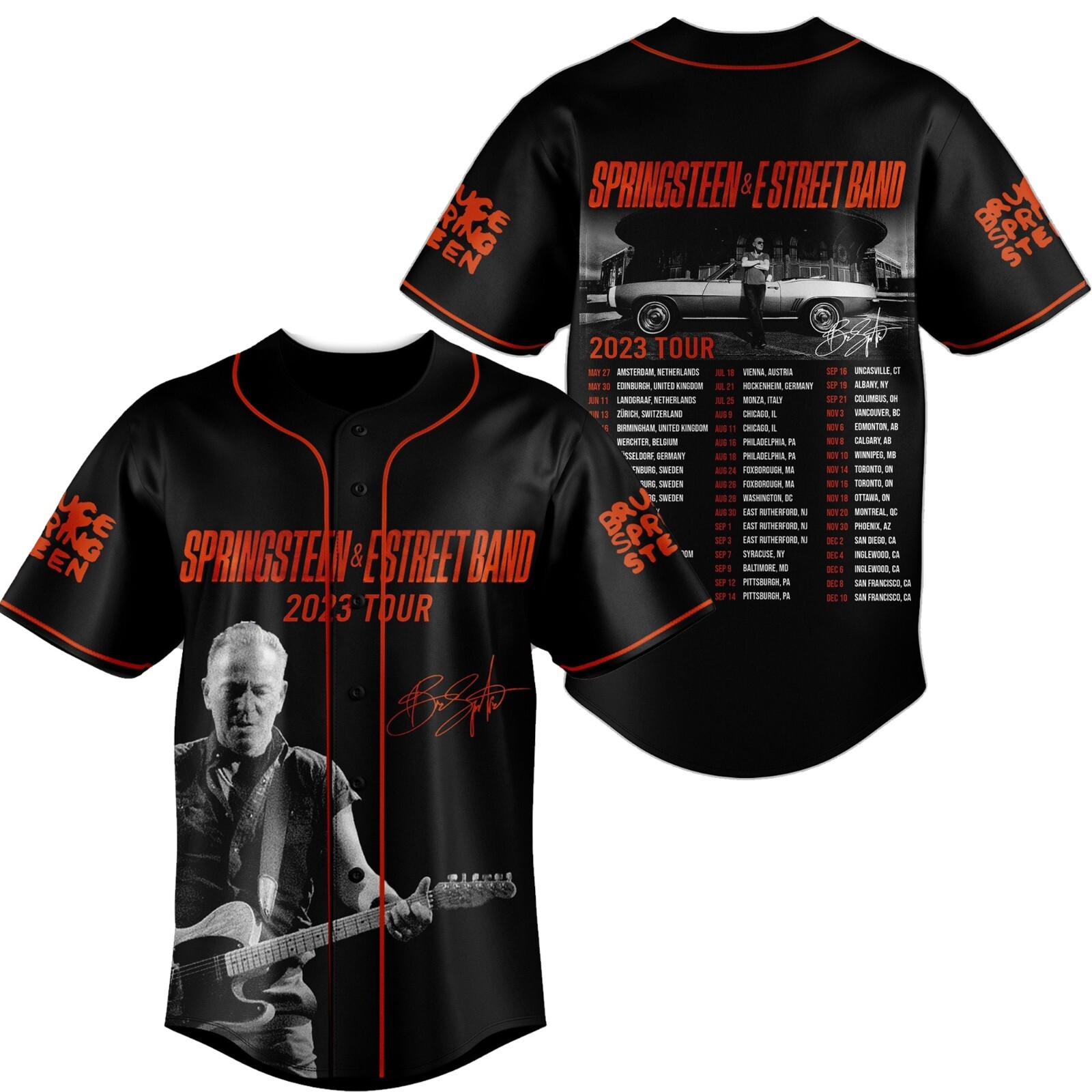 Bruce Springsteen E Street Band Tour 2023 Baseball Jersey