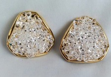 Vintage SG D'or Signed Clear Cluster Gem Triangle Gold Tone Accessory Shoe Clip