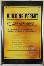 Building Permit vintage poster 23.25"X35.50" NOS (b224)