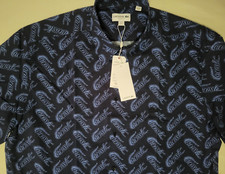 LACOSTE Men's Short Sleeve Vintage Print Button Down SHIRT 42 L NEW w/ tags 140