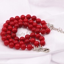 Exquisite 6/8/10mm 3 Rows Red Coral Round Gemstone Beads Bracelet 7.5'' AAA