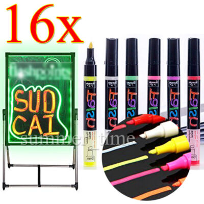 16x Kreide Marker Leuchtmarker Fenstermarker Highlighter Stifte auf Glas Papier