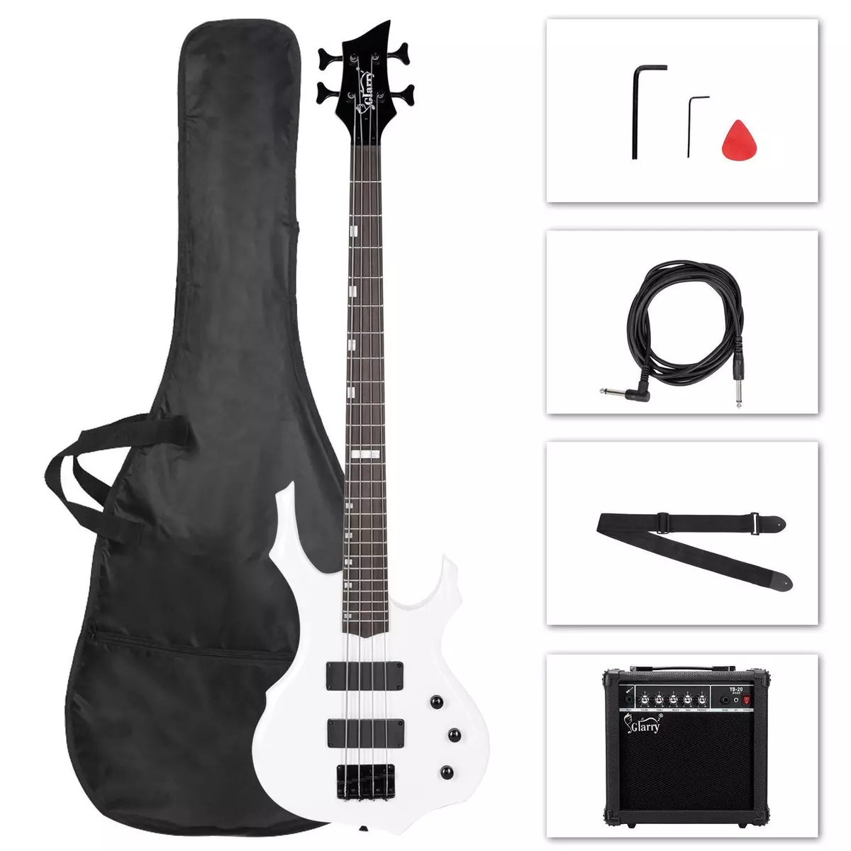 Glarry bass 2024 guitar with amp