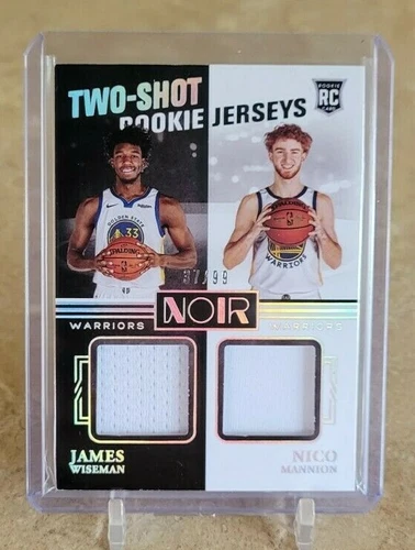 2020-21 Panini Noir RC JAMES WISEMAN/NICO MANNION DUAL PATCH 37/99 Warriors