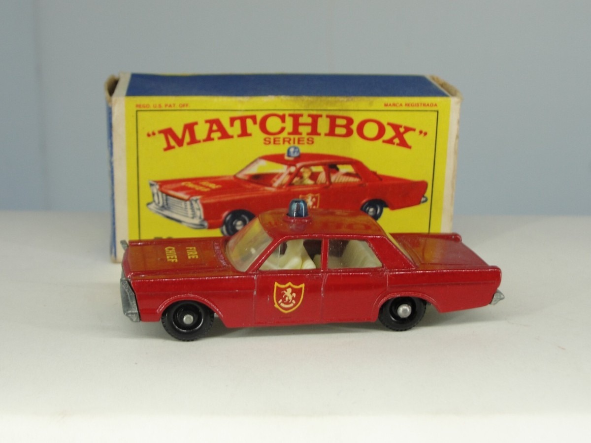 VINTAGE, MATCHBOX LESNEY NO. 59, FORD GALAXIE FIRE CHIEF 1966