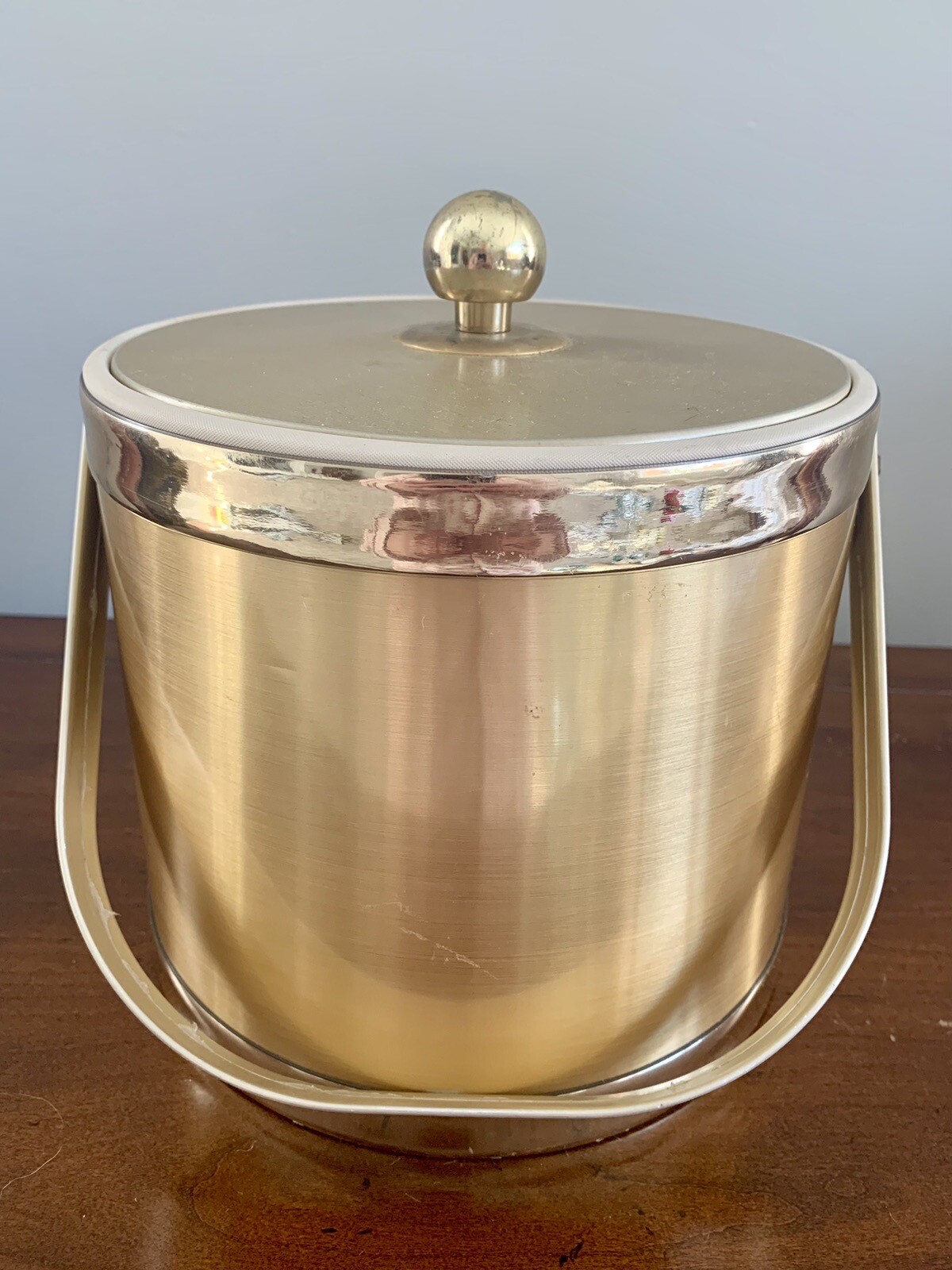 Briard Gold Ice Bucket With Tongs eBay