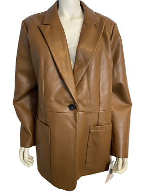 BCBGeneration Vegan Leather Cognac Coat, Women's XL, NWT