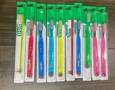 GUM Classic Soft Toothbrush, Includes Rubber Tip Dental Pick and Lot Of 10 New