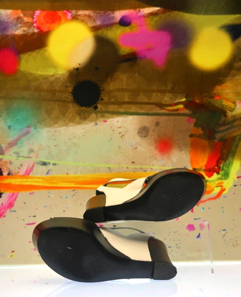 Zapato Sandalia Plataforma Cuña / REPORT Signature (marca) / Negro-Blanco / Talla 7 Foto 4 de 4