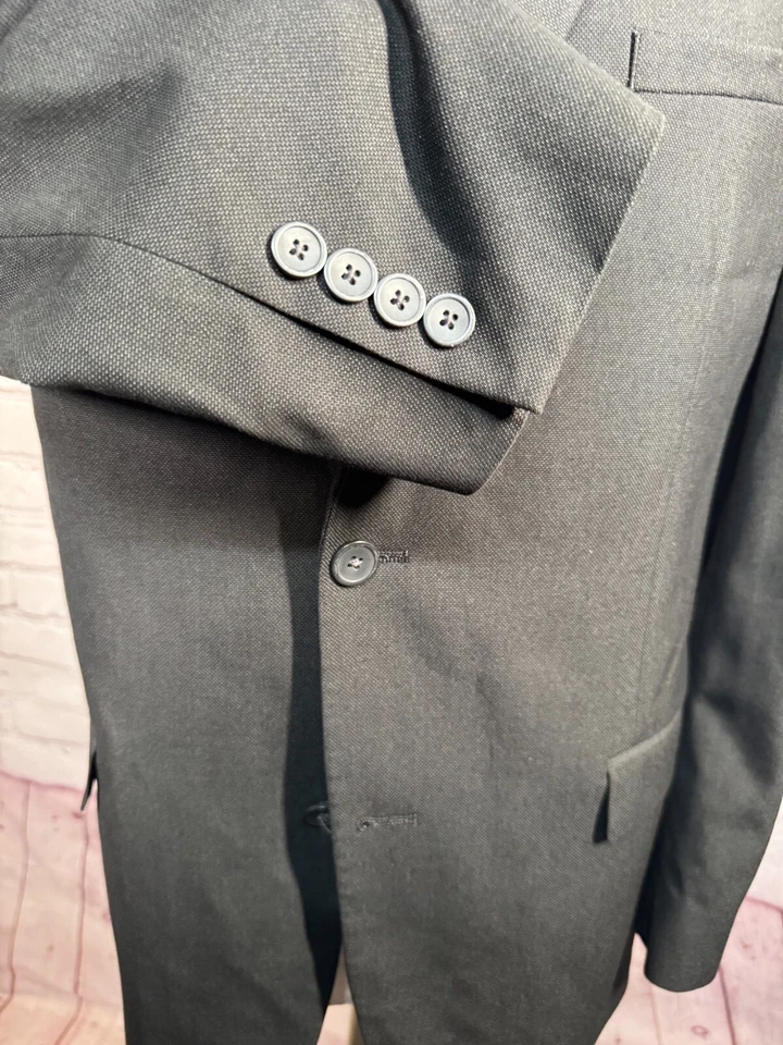 Jaqueta MARC ANTHONY Masculina Preta ATHLETIC FIT Terno Casaco Esportivo Blazer 44R - Imagem 4 de 4