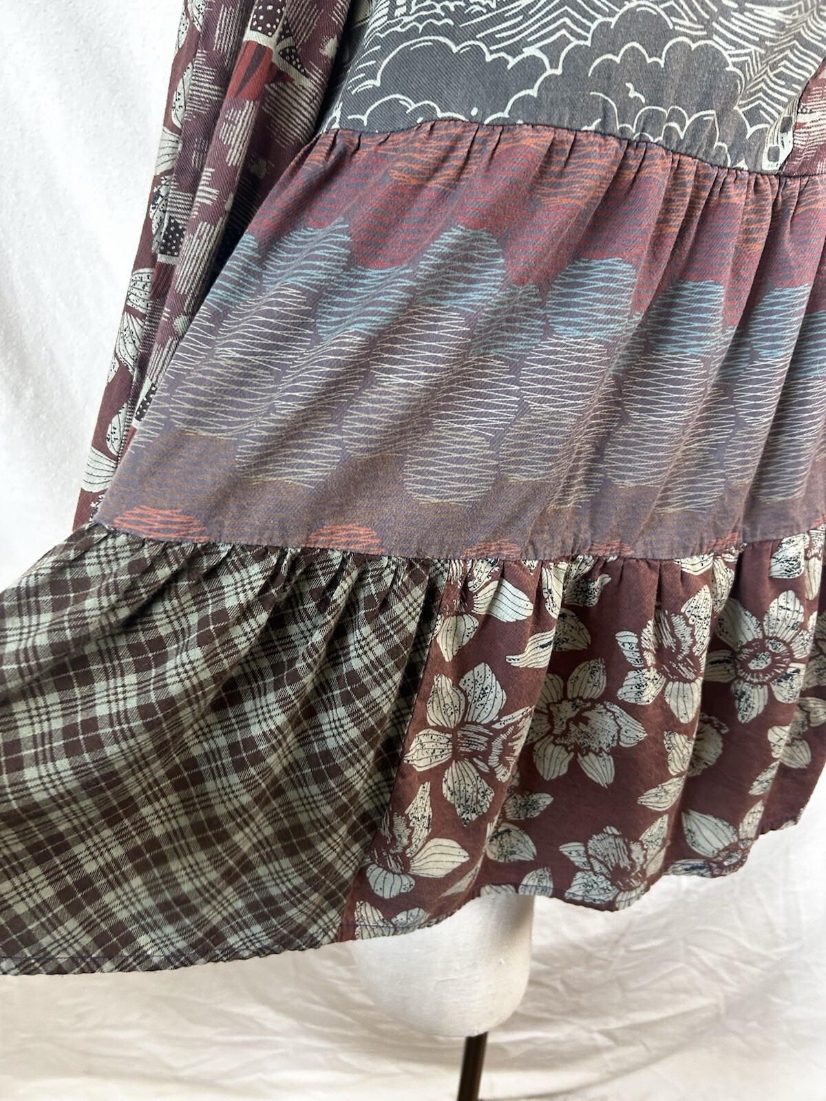 Sacred Threads Patchwork Blouse Tunic Boho Dress … - image 7