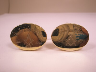 Dunelm Masonic Lodge 4079 Centenary 1920-2020 Vintage Cuff Links 100 Anniversary