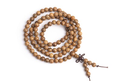 6MM 108 Pcs Fragrant Senna Siameawood Mala Beads Natural Wood Round Beads 25''
