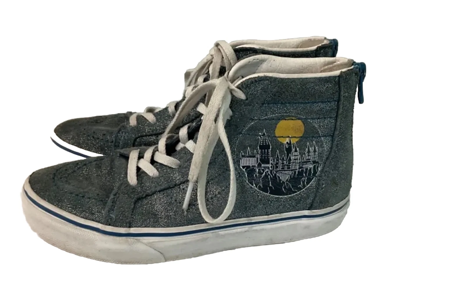 Scarpa da skateboard Vans Harry Porter bambini taglia 3 ragazzi mondi #1 stringata con zip blu