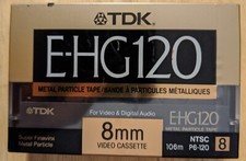 TDK EHG120 E-HG 120 Metal Particle 8MM Camcorder Video Cassette NTSC P6-120 NEW