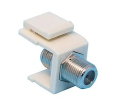 RiteAV Coax Cable F Type Keystone Jack Coupler Connector Female-Female Ivory