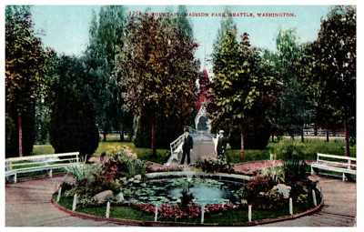 No. 1758 Brunnen Madison Park Seattle Washington Mitchell Postkarte Versand 1910