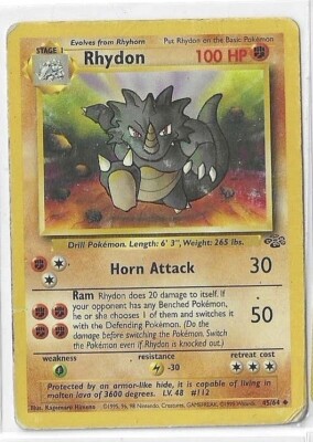 Pokémon TCG Rhydon Jungle 45/64 Regular Unlimited Uncommon | eBay