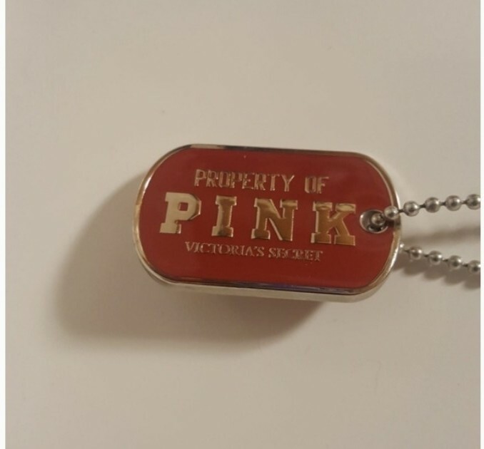 Victoria’s Secret PROPERTY OF PINK RARE/HTF Dog Tag Necklace Collector ...