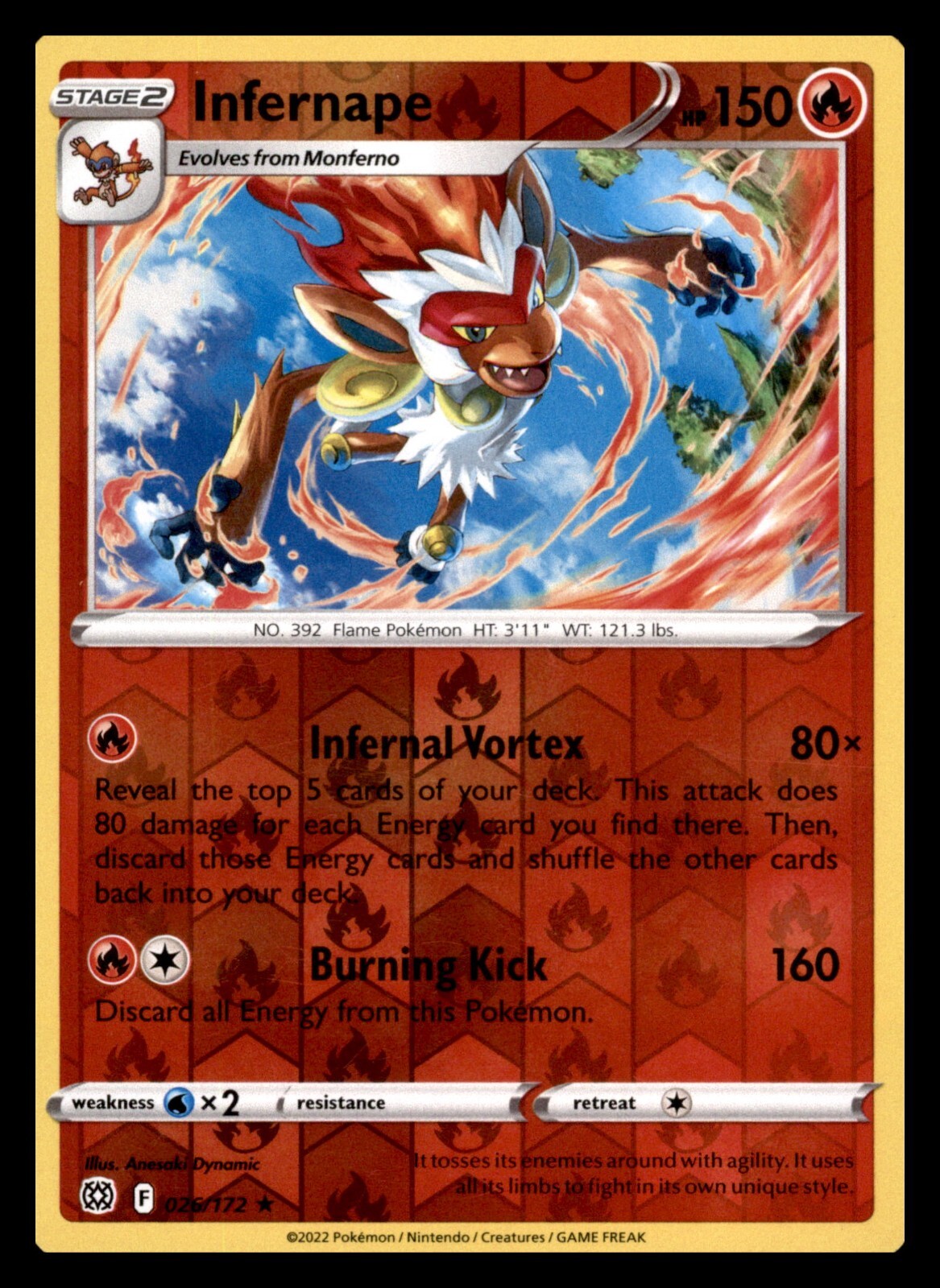 Infernape [Reverse Holo] #26 Pokemon Brilliant Stars 387