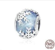 925 Sterling Silver Crystal Snowflake Charm