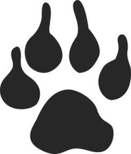 4.25in x 5in Black Die Cut Paw Print Bumper Sticker Vinyl Decal Sign Stickers